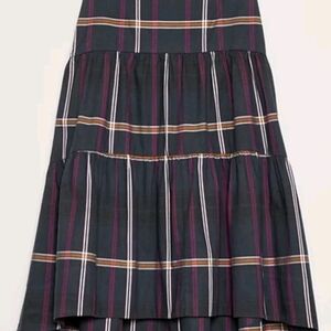 Banana Republic Black and Purple Striped High-Low Skirt